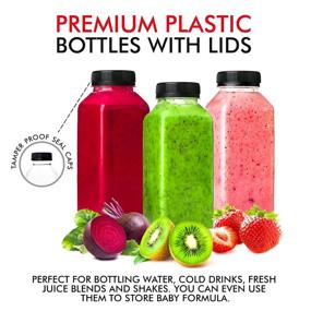 img 2 attached to 🥤 Stock Your Home 12 Ounce Plastic Bottles with Caps: Reusable Drink Containers for Juicing & Smoothies (100 Count)