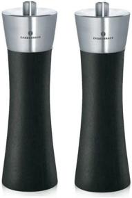 img 2 attached to 🌑 Zassenhaus Augsburg 7-inch Salt & Pepper Mill/Grinder Set in Black Finish, Made from Beech Wood