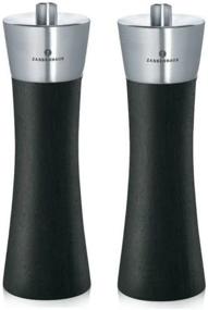 img 3 attached to 🌑 Zassenhaus Augsburg 7-inch Salt & Pepper Mill/Grinder Set in Black Finish, Made from Beech Wood