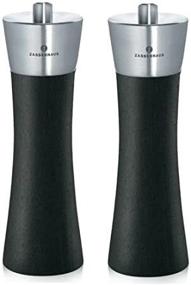 img 4 attached to 🌑 Zassenhaus Augsburg 7-inch Salt & Pepper Mill/Grinder Set in Black Finish, Made from Beech Wood