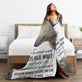 img 2 attached to 🐺 Aibileen Wolf to My Daughter - Never Forget My Love Flannel Blanket | Animal Print | Perfect for Home Bedroom or Fashionable Sitting Room | Cozy Sofa Warm Blanket | 50"x40" Ideal for Kids