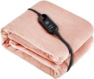 🔌 ariliya electric heated throw blanket - etl certified, 6 heating levels, 3-hour auto off, machine washable - 50"x60" - peach logo