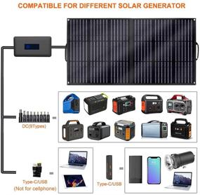 img 1 attached to Dexpole 100W Portable Solar Panel: Foldable Solar Charger Kit with Charge Controller, 4 Outputs Type-C/USB/DC - Ideal for Solar Generators, RVs, Phones, Laptops, Tablets, and Cameras