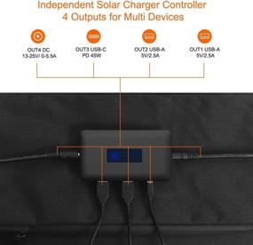 img 2 attached to Портативная солнечная панель Dexpole 100 Вт: Набор складного солнечного зарядного устройства с контроллером заряда, 4 выходами Type-C/USB/DC - Идеально подходит для солнечных генераторов, автодомов, телефонов, ноутбуков, планшетов и камер.