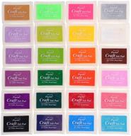 🎨 dizdkizd craft ink pad set - 24 color diy stamp ink pads for rubber stamps, paper, scrapbooking, wood, fabric, and craft supplies - washable & versatile logo