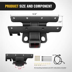 img 3 attached to Nilight - JK-61A 2-дюймовый задний бампер Tow Trailer Hitch Receiver Kit для Jeep Wrangler JK 2007-2018 года, 4-дверный и 2-дверный Unlimited, с проводкой 4-Pin (за исключением моделей JL)