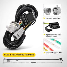 img 1 attached to Nilight - JK-61A 2-дюймовый задний бампер Tow Trailer Hitch Receiver Kit для Jeep Wrangler JK 2007-2018 года, 4-дверный и 2-дверный Unlimited, с проводкой 4-Pin (за исключением моделей JL)