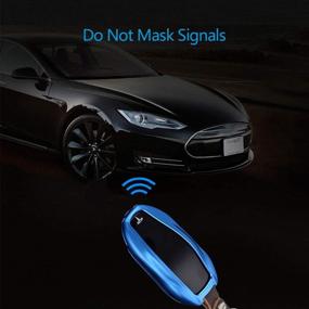 img 2 attached to AziPro Tesla Key Fob Cover Алюминиевый жесткий чехол для брелка без ключа с защитой для складного ключа, брелок для ключей, мужчины, женщины (Модель S & Ампуля)