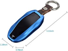 img 1 attached to AziPro Tesla Key Fob Cover Алюминиевый жесткий чехол для брелка без ключа с защитой для складного ключа, брелок для ключей, мужчины, женщины (Модель S & Ампуля)