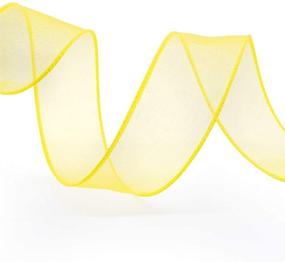 img 2 attached to CT CRAFT LLC Sheer Organza Wired Ribbon: Versatile Yellow Ribbon for Home Décor, Gift Wrap, and DIY Crafts - 1.5” x 25 Yards x 2 Rolls