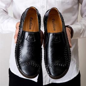 img 1 attached to 👞 Ultimate Comfort: Men's Stitched Loafers - The Perfect Driving Moccasins