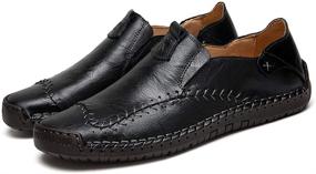 img 4 attached to 👞 Ultimate Comfort: Men's Stitched Loafers - The Perfect Driving Moccasins