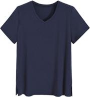 👚 soft and breathable latuza women's bamboo viscose sleep t-shirt: comfy v-neck pajama top logo
