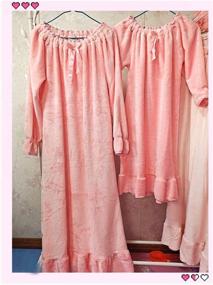 img 1 attached to Warm and Cozy: PUFSUNJJ Girls Princess Nightgown - Long Sleeve Flannel Nightdress Pajamas Dress for Kids 3-12 Years