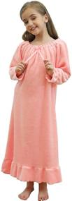 img 3 attached to Warm and Cozy: PUFSUNJJ Girls Princess Nightgown - Long Sleeve Flannel Nightdress Pajamas Dress for Kids 3-12 Years