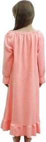 img 2 attached to Warm and Cozy: PUFSUNJJ Girls Princess Nightgown - Long Sleeve Flannel Nightdress Pajamas Dress for Kids 3-12 Years