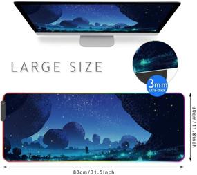 img 3 attached to 🖱️ Улучшенное игровое восприятие с игровой ковриком Bimormat RGB - Большой 31.5 X 11.8 дюймовый коврик для мыши для точности и комфорта.