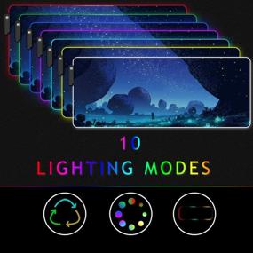 img 1 attached to 🖱️ Улучшенное игровое восприятие с игровой ковриком Bimormat RGB - Большой 31.5 X 11.8 дюймовый коврик для мыши для точности и комфорта.