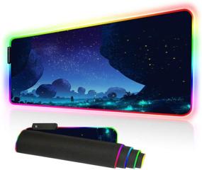 img 4 attached to 🖱️ Улучшенное игровое восприятие с игровой ковриком Bimormat RGB - Большой 31.5 X 11.8 дюймовый коврик для мыши для точности и комфорта.