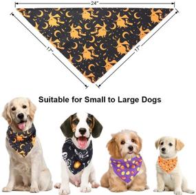 img 2 attached to 🎃 Halloween Dog Bandanas: 4 Pack of Pumpkin-themed Triangle Scarves for Dogs - Washable Pet Bibs for Small, Medium, and Large Pets