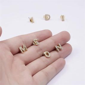 img 1 attached to Stylish and Hypoallergenic Gold Initial Stud Earrings - Perfect Gifts for Teen Girls and Women