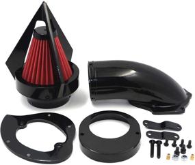 img 3 attached to HTTMT- Glossy Black Diamond Air Cleaner Intake Kit Compatible With Vstar V-Star 650 1986-2012 [P/N: MT225C-004]