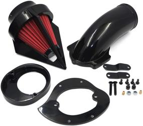 img 2 attached to HTTMT- Glossy Black Diamond Air Cleaner Intake Kit Compatible With Vstar V-Star 650 1986-2012 [P/N: MT225C-004]