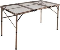 🔥 redcamp lightweight aluminum metal grill table for camping, portable bbq stand table for outdoor cooking, rv picnic | easy assembly, adjustable height legs | silver/champagne логотип