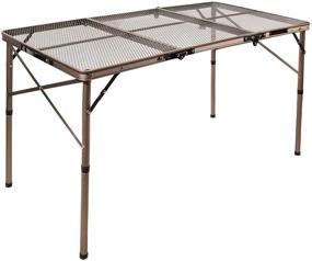 img 4 attached to 🔥 REDCAMP Lightweight Aluminum Metal Grill Table for Camping, Portable BBQ Stand Table for Outdoor Cooking, RV Picnic | Easy Assembly, Adjustable Height Legs | Silver/Champagne