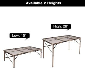 img 3 attached to 🔥 REDCAMP Lightweight Aluminum Metal Grill Table for Camping, Portable BBQ Stand Table for Outdoor Cooking, RV Picnic | Easy Assembly, Adjustable Height Legs | Silver/Champagne