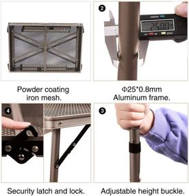 img 2 attached to 🔥 REDCAMP Lightweight Aluminum Metal Grill Table for Camping, Portable BBQ Stand Table for Outdoor Cooking, RV Picnic | Easy Assembly, Adjustable Height Legs | Silver/Champagne