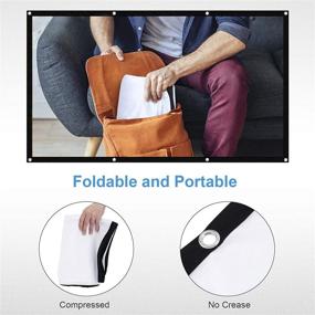 img 1 attached to 🎬 Samzuy Portable Projection Movie Screen - 100 Inch 4K HD 16:9 Foldable Anti-Crease Wrinkle-Free Projector Screen for Home Theater, Outdoor & Indoor Use