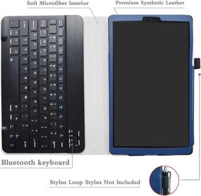 img 1 attached to Blue Galaxy Tab A 10.1 2019 Keyboard Case - Slim PU Leather Cover with Detachable Wireless Keyboard for Samsung Galaxy Tab A 10.1 SM-T510/SM-T515 2019 Tablet