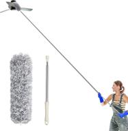 🧹 atopov 100-inch stainless steel extension pole microfiber duster: bendable, washable, lint free, ideal for cleaning roof, ceiling fan, blinds, cobwebs, and more logo