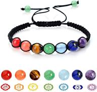 🧘 zuo bao 7 chakra natural stone yoga bracelet: a stunning 8mm nature stone braided rope healing yoga bead rope necklace logo