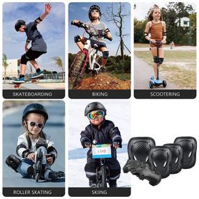 img 2 attached to 🛡️ GTSBROS Kids/Youth Protective Gear Set with Knee Pads, Elbow Pads, Wrist Guard, and Adjustable Strap - Ideal for Roller Skates, Cycling, BMX, Skateboarding, Inline Skating, Scooter Riding, and Sports (Black)