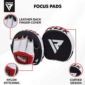 img 2 attached to 🥊 RDX Boxing Pads Mini Focus Mitts: Maya Hide Leather Micro Hook and Jab Hand Pads for Effective Kickboxing and MMA Training