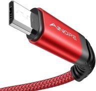 прочный нейлоновый кабель зарядки ainope для android micro usb 2 шт 6.6ft - совместим с galaxy s7, s6, j7 edge - быстрая зарядка для kindle, note 5 - красный логотип