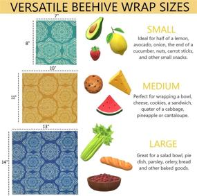 img 3 attached to 🐝 BEEHIVE Organic Beeswax Food Wraps – 3 Pack for Bread & Sandwich Wrapping – Eco-friendly, Sustainable & Zero Waste Beeswax Wrap for Food Cover & Storage