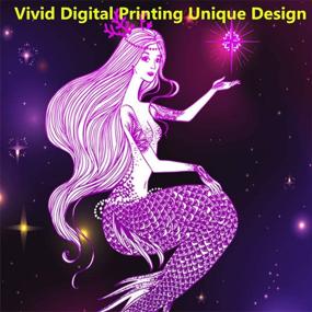 img 3 attached to 🌌 URLINENS Galaxy Mermaid Duvet Cover Set - Sparkling Stars, Fairytale Image - Queen Size - 3 Piece Bedding Set (1 Duvet Cover + 2 Pillowcases) - Perfect for Girls and Teens - Galaxy Purple