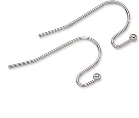 img 4 attached to Pandahall 300pcs Stainless Steel Earring Hooks with Ball End, Surgical Fish Ear Wire for Jewelry Making - 22x12x2mm Dimensions