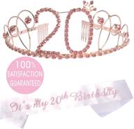 🎉 20th birthday tiara and sash pink: celebrate in style with happy 20th birthday party supplies! логотип