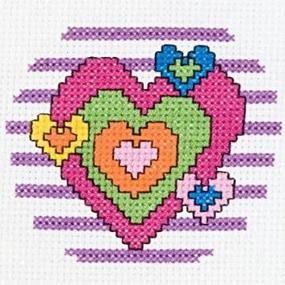 img 2 attached to Bucilla My 1st Stitch Counted Mini Cross Stitch Kit, 45457 Heart: Beginner's Delight for Small Projects