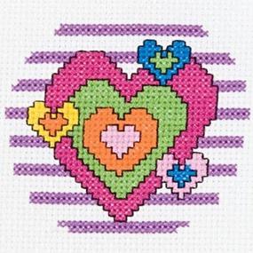 img 3 attached to Bucilla My 1st Stitch Counted Mini Cross Stitch Kit, 45457 Heart: Beginner's Delight for Small Projects