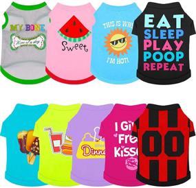 img 4 attached to Charming and Comfy: 9-Piece Printed Pet Shirts for Small-Medium Dogs in Various Styles