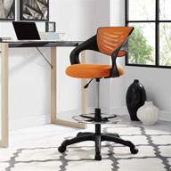 optimized modway thrive drafting chair for standing desks - tall office chair in vibrant orange логотип