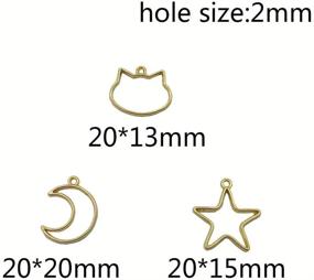 img 3 attached to Exquisite 90-Piece Gold Cat Moon Star Resin 🌙 Frame Jewelry Making Kit with Open Bezels for Pendant Charms