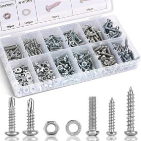 img 4 attached to 🔩 Accessbuy M2 M3 M4 Self-Drilling Screw & Tapping Screw Assortment Kit - 400PCS All Phillips Head Screws, Nuts, Bolts, Washers - Drive Wood Screw Set