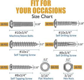 img 3 attached to 🔩 Accessbuy M2 M3 M4 Self-Drilling Screw & Tapping Screw Assortment Kit - 400PCS All Phillips Head Screws, Nuts, Bolts, Washers - Drive Wood Screw Set