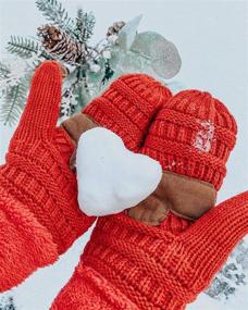 img 3 attached to 🧤 Funky Junque Exclusive Mittens Women's Warm Lined, Multi Solid & Buffalo Check Soft Knit Gloves
